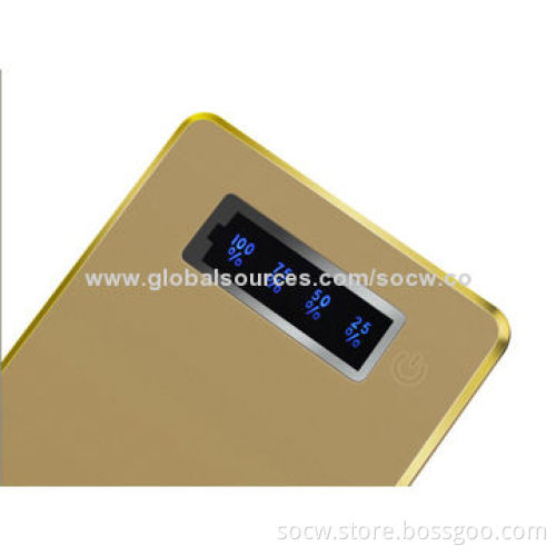 Super-thin Golden Power Bank with Capacity of 3,600mAh and Long Lifespan